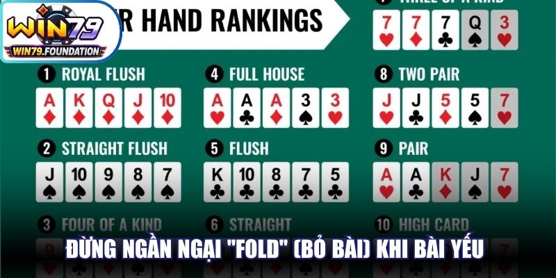 Đừng ngần ngại "Fold" (Bỏ bài) khi bài yếu để có cơ hội thắng